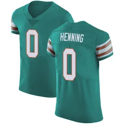 Men's A.J. Henning Miami Dolphins No.0 Elite Aqua Alternate Vapor Untouchable Jersey - Green