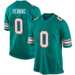 Men's A.J. Henning Miami Dolphins No.0 Game Alternate Jersey - Aqua