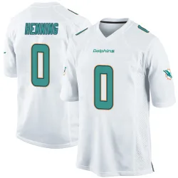 Men's A.J. Henning Miami Dolphins No.0 Game Jersey - White