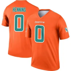 Men's A.J. Henning Miami Dolphins No.0 Legend Inverted Jersey - Orange