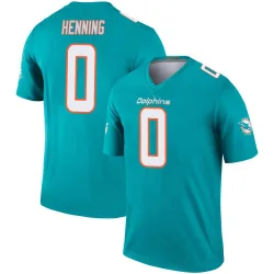 Men's A.J. Henning Miami Dolphins No.0 Legend Jersey - Aqua