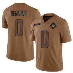 Men's A.J. Henning Miami Dolphins No.0 Limited 2023 Salute To Service Jersey - Brown