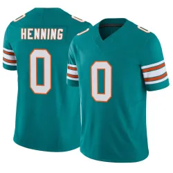 Men's A.J. Henning Miami Dolphins No.0 Limited Alternate Vapor F.U.S.E. Jersey - Aqua