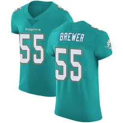 Men's Aaron Brewer Miami Dolphins No.55 Elite Aqua Team Color Vapor Untouchable Jersey - Green