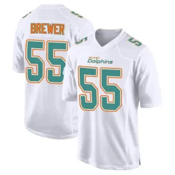 Men's Aaron Brewer Miami Dolphins No.55 Game Fashion Jersey - White