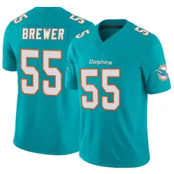 Men's Aaron Brewer Miami Dolphins No.55 Limited Vapor F.U.S.E. Jersey - Aqua