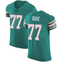 Men's Adam Joseph Duhe Miami Dolphins No.77 Elite Aqua Alternate Vapor Untouchable Jersey - Green