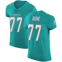 Men's Adam Joseph Duhe Miami Dolphins No.77 Elite Aqua Team Color Vapor Untouchable Jersey - Green