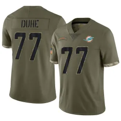 Men's Adam Joseph Duhe Miami Dolphins No.77 Limited 2022 Salute To Service Jersey - Olive
