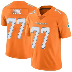 Men's Adam Joseph Duhe Miami Dolphins No.77 Limited Color Rush Jersey - Orange