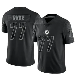 Men's Adam Joseph Duhe Miami Dolphins No.77 Limited Reflective Jersey - Black