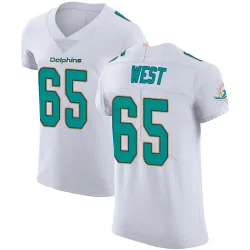 Men's Addison West Miami Dolphins No.65 Elite Vapor Untouchable Jersey - White