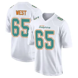 Men's Addison West Miami Dolphins No.65 Game Fashion Jersey - White