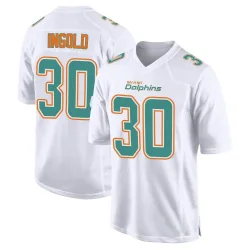 Men's Alec Ingold Miami Dolphins No.30 Game Fashion Jersey - White