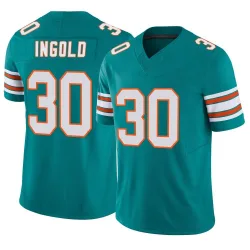 Men's Alec Ingold Miami Dolphins No.30 Limited Alternate Vapor F.U.S.E. Jersey - Aqua