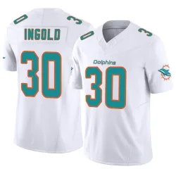 Men's Alec Ingold Miami Dolphins No.30 Limited Vapor F.U.S.E. Jersey - White