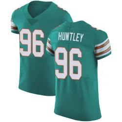 Men's Alex Huntley Miami Dolphins No.96 Elite Aqua Alternate Vapor Untouchable Jersey - Green