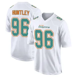 Men's Alex Huntley Miami Dolphins No.96 Game Fashion Jersey - White