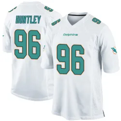 Men's Alex Huntley Miami Dolphins No.96 Game Jersey - White