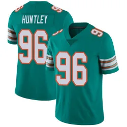 Men's Alex Huntley Miami Dolphins No.96 Limited Alternate Vapor Untouchable Jersey - Aqua