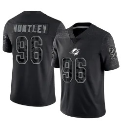 Men's Alex Huntley Miami Dolphins No.96 Limited Reflective Jersey - Black