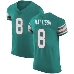 Men's Alexander Mattison Miami Dolphins No.8 Elite Aqua Alternate Vapor Untouchable Jersey - Green