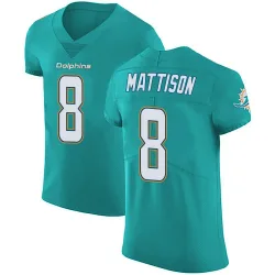 Men's Alexander Mattison Miami Dolphins No.8 Elite Aqua Team Color Vapor Untouchable Jersey - Green