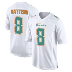 Men's Alexander Mattison Miami Dolphins No.8 Game Fashion Jersey - White