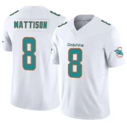 Men's Alexander Mattison Miami Dolphins No.8 Limited Vapor F.U.S.E. Jersey - White