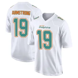 Men's Andrew Armstrong Miami Dolphins No.19 Game Fashion Jersey - White