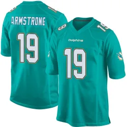 Men's Andrew Armstrong Miami Dolphins No.19 Game Team Color Jersey - Aqua