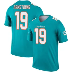 Men's Andrew Armstrong Miami Dolphins No.19 Legend Jersey - Aqua