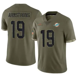 Men's Andrew Armstrong Miami Dolphins No.19 Limited 2022 Salute To Service Jersey - Olive