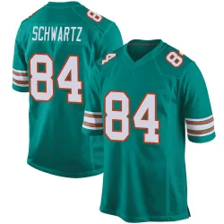 Men's Anthony Schwartz Miami Dolphins No.84 Game Alternate Jersey - Aqua