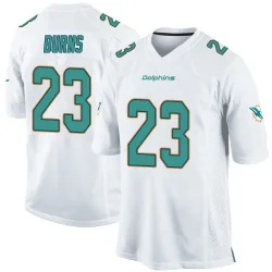Men's Artie Burns Miami Dolphins No.23 Game Jersey - White
