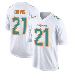 Men's Ashtyn Davis Miami Dolphins No.21 Game Fashion Jersey - White