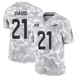 Men's Ashtyn Davis Miami Dolphins No.21 Limited 2024 Salute to Service Jersey - Arctic Camo