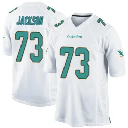 Men's Austin Jackson Miami Dolphins No.73 Game Jersey - White