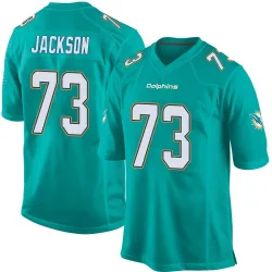 Men's Austin Jackson Miami Dolphins No.73 Game Team Color Jersey - Aqua