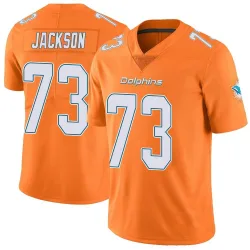 Men's Austin Jackson Miami Dolphins No.73 Limited Color Rush Jersey - Orange