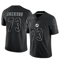 Men's Austin Jackson Miami Dolphins No.73 Limited Reflective Jersey - Black