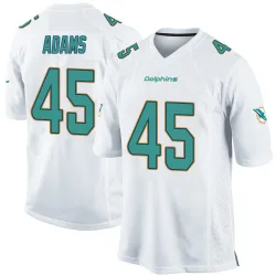 Men's BJ Adams Miami Dolphins No.45 Game Jersey - White