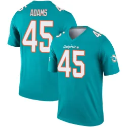 Men's BJ Adams Miami Dolphins No.45 Legend Jersey - Aqua