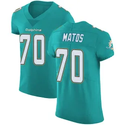 Men's Bayron Matos Miami Dolphins No.70 Elite Aqua Team Color Vapor Untouchable Jersey - Green
