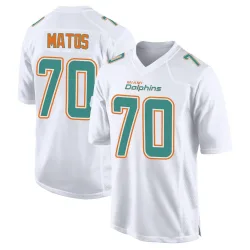 Men's Bayron Matos Miami Dolphins No.70 Game Fashion Jersey - White