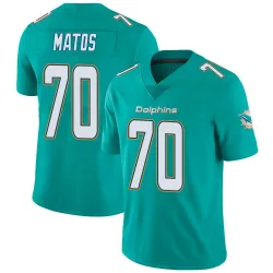 Men's Bayron Matos Miami Dolphins No.70 Limited Team Color Vapor Untouchable Jersey - Aqua