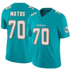 Men's Bayron Matos Miami Dolphins No.70 Limited Vapor F.U.S.E. Jersey - Aqua