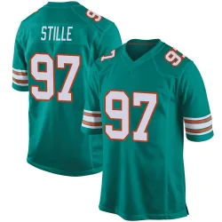 Men's Ben Stille Miami Dolphins No.97 Game Alternate Jersey - Aqua