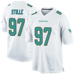 Men's Ben Stille Miami Dolphins No.97 Game Jersey - White