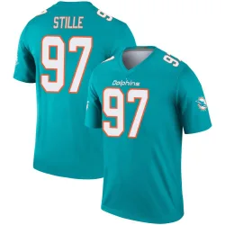 Men's Ben Stille Miami Dolphins No.97 Legend Jersey - Aqua